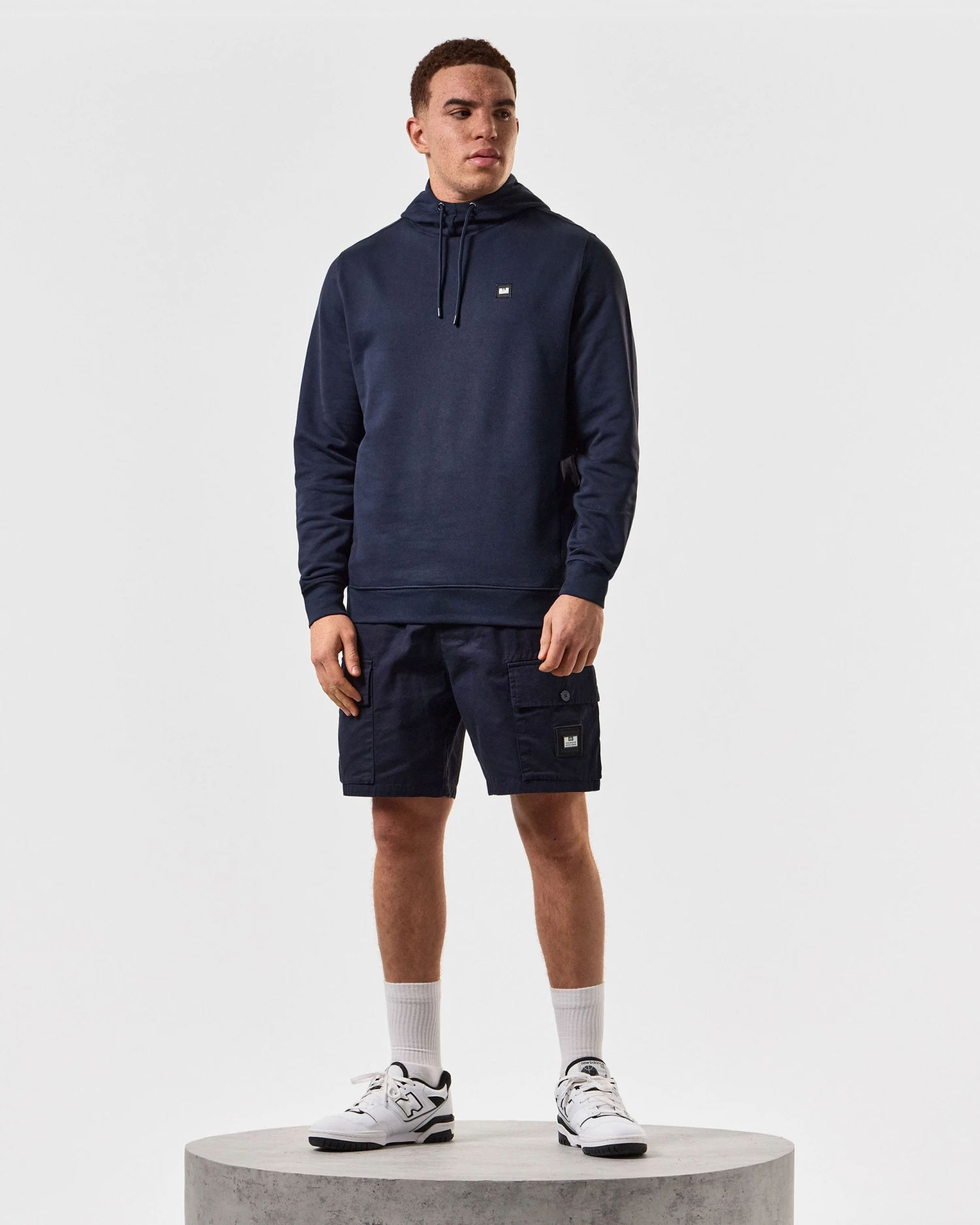 Weekend Offender Ribbe Hoodie Navy - Image 2