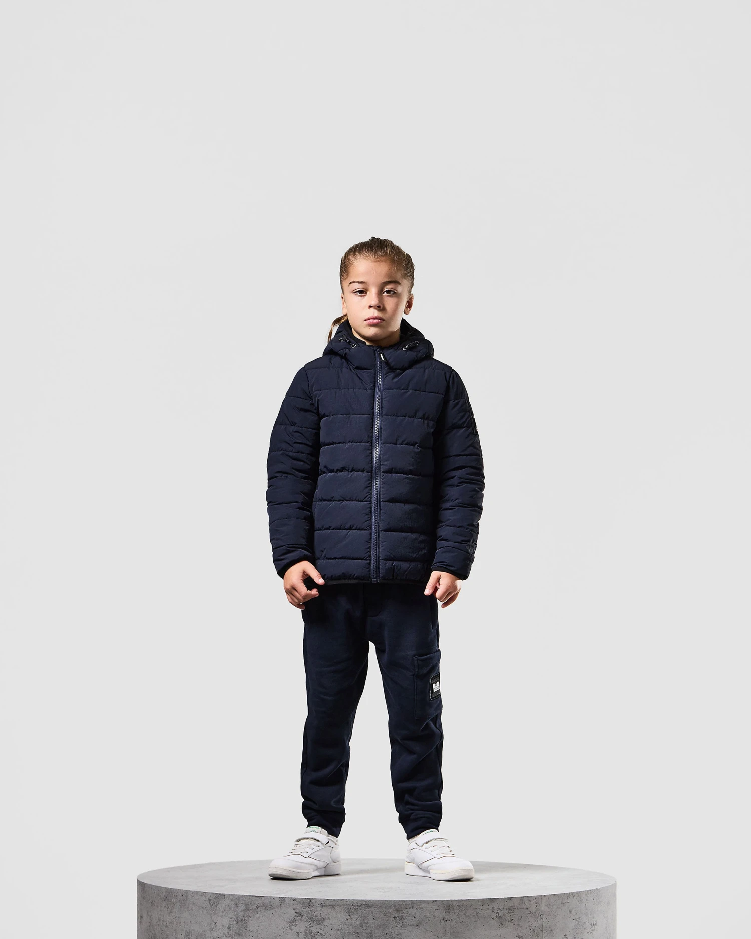 Weekend Offender Kids La Guardia Puffer Jacket Navy - Image 2