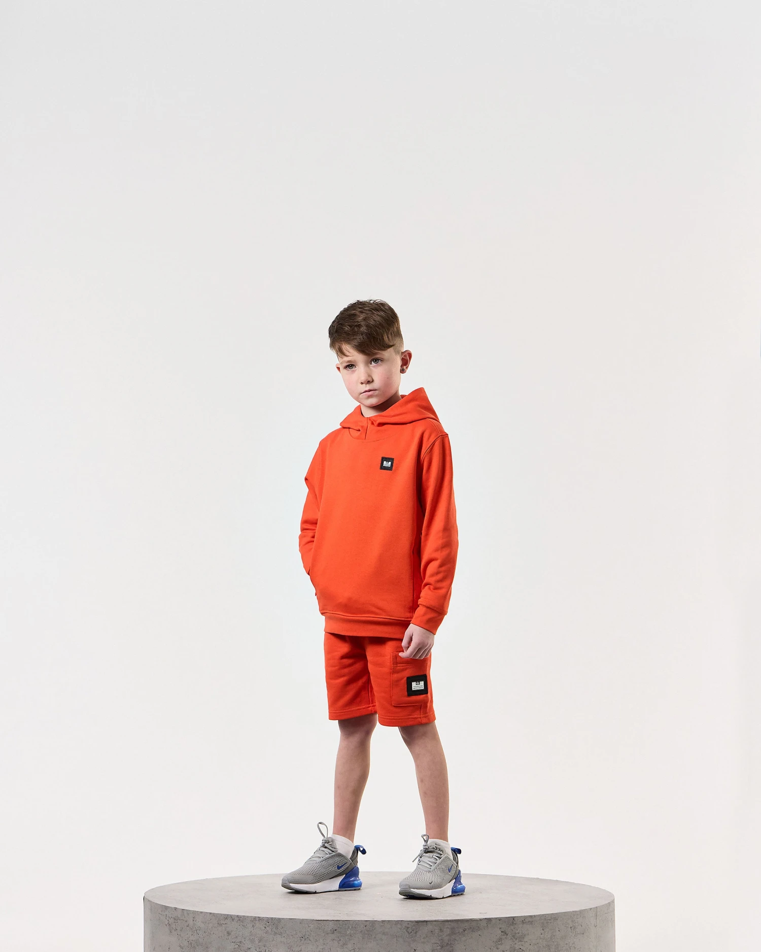 Weekend Offender Kids Ribbe Hoodie Pure Orange - Image 2