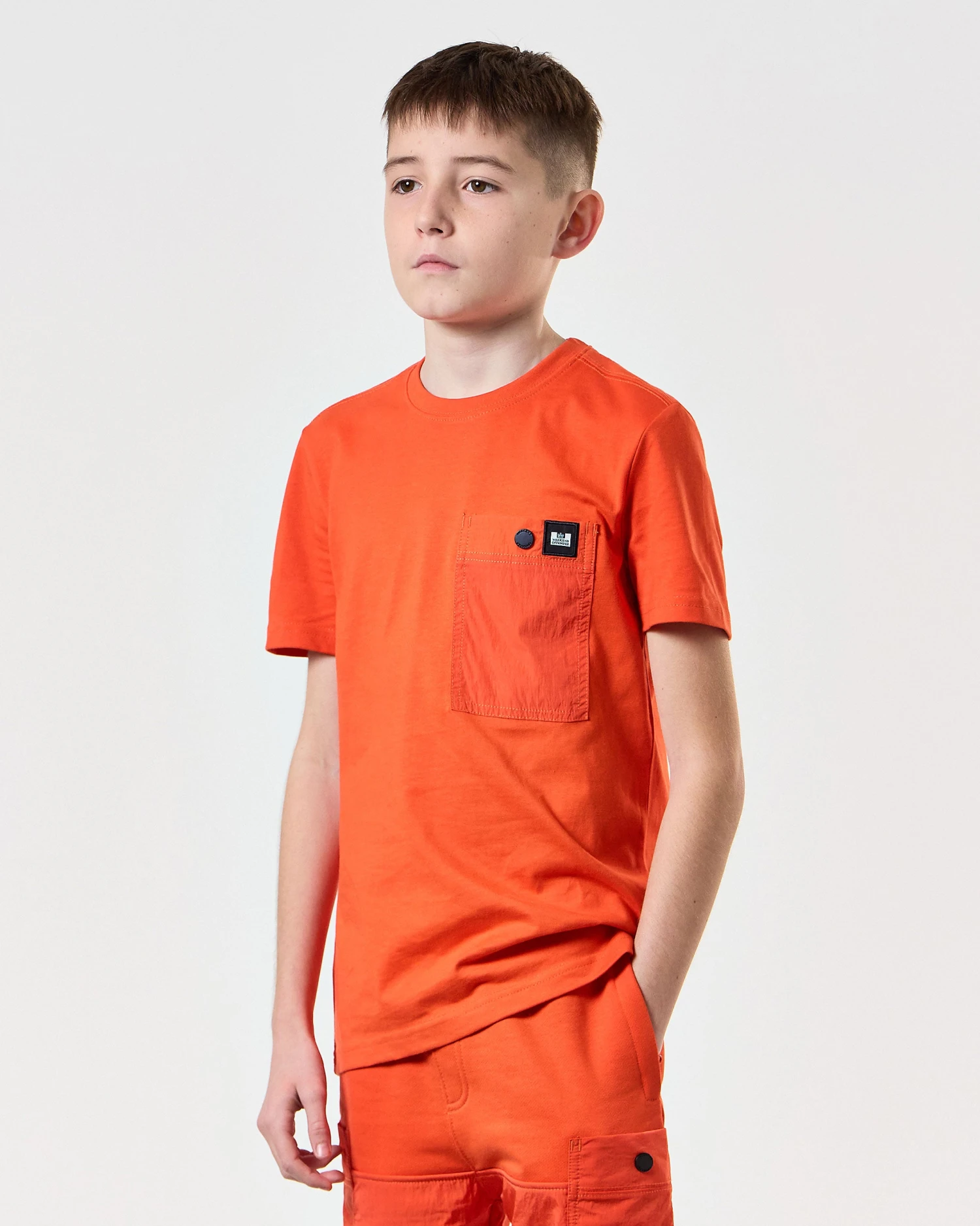 Weekend Offender Kids Tabiti Parachute T-Shirt Pure Orange - Image 3