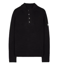 Weekend Offender Castillos Knitted Quarter Neck Sweatshirt Black