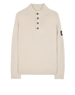 Weekend Offender Castillos Knitted Quarter Neck Sweatshirt Pumice