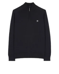 Weekend Offender Pierre Knitted Quarter Zip Sweater Black