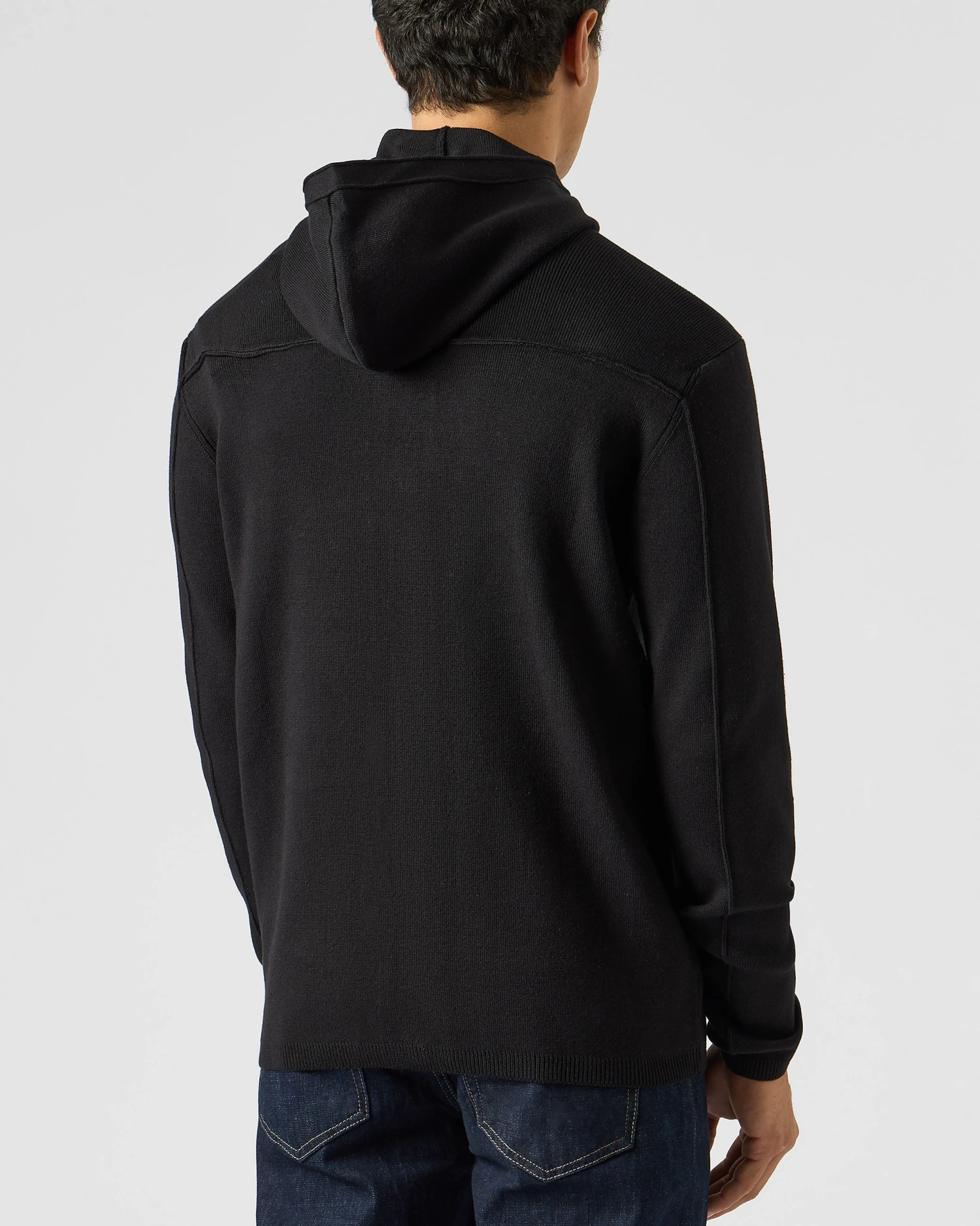 Weekend Offender Enzo Knitted Zip Hooded Sweater Black - Image 4