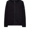 Weekend Offender Enzo Knitted Zip Hooded Sweater Black