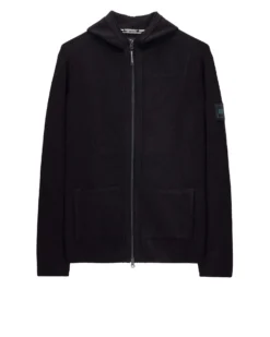 Weekend Offender Enzo Knitted Zip Hooded Sweater Black