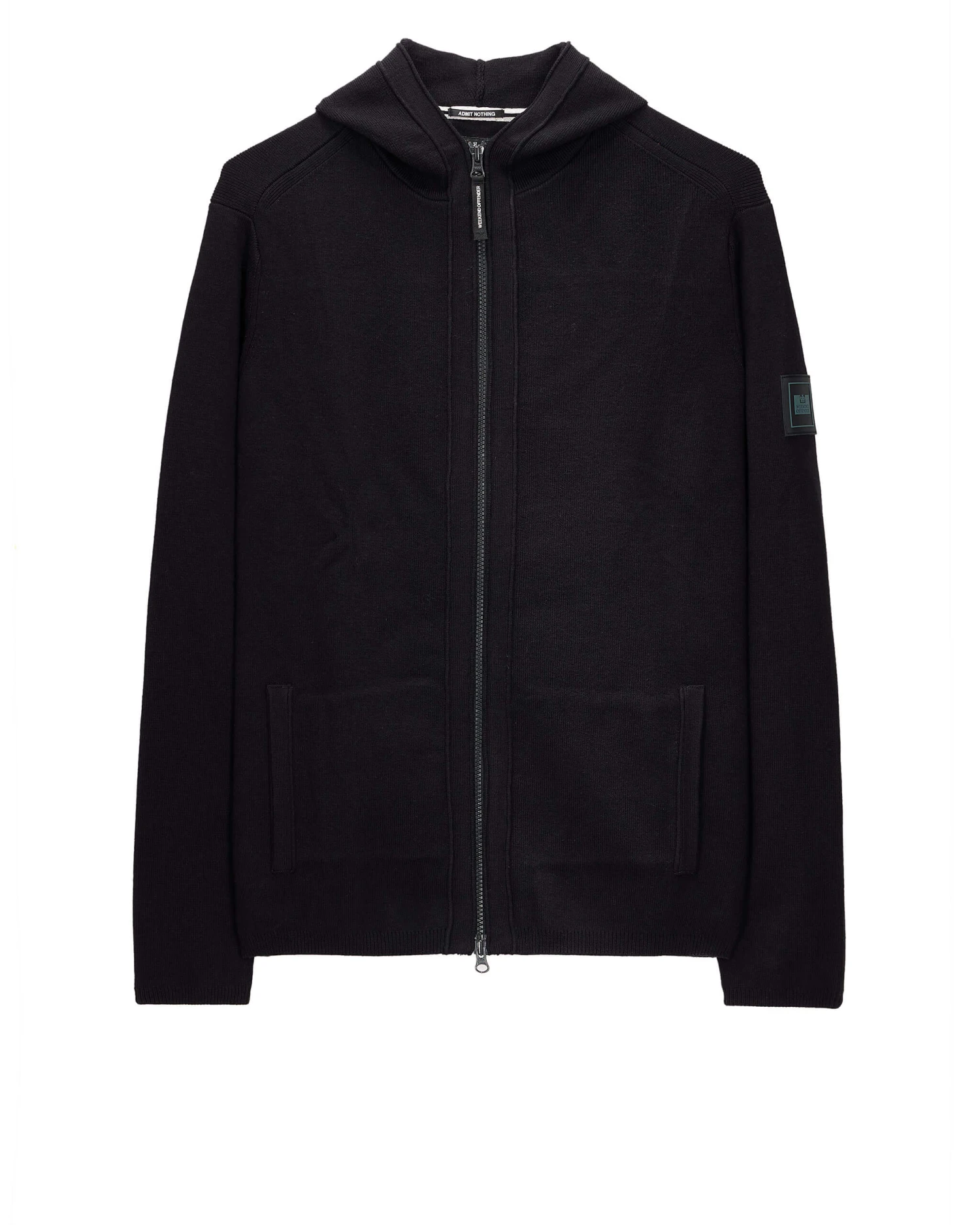 Weekend Offender Enzo Knitted Zip Hooded Sweater Black