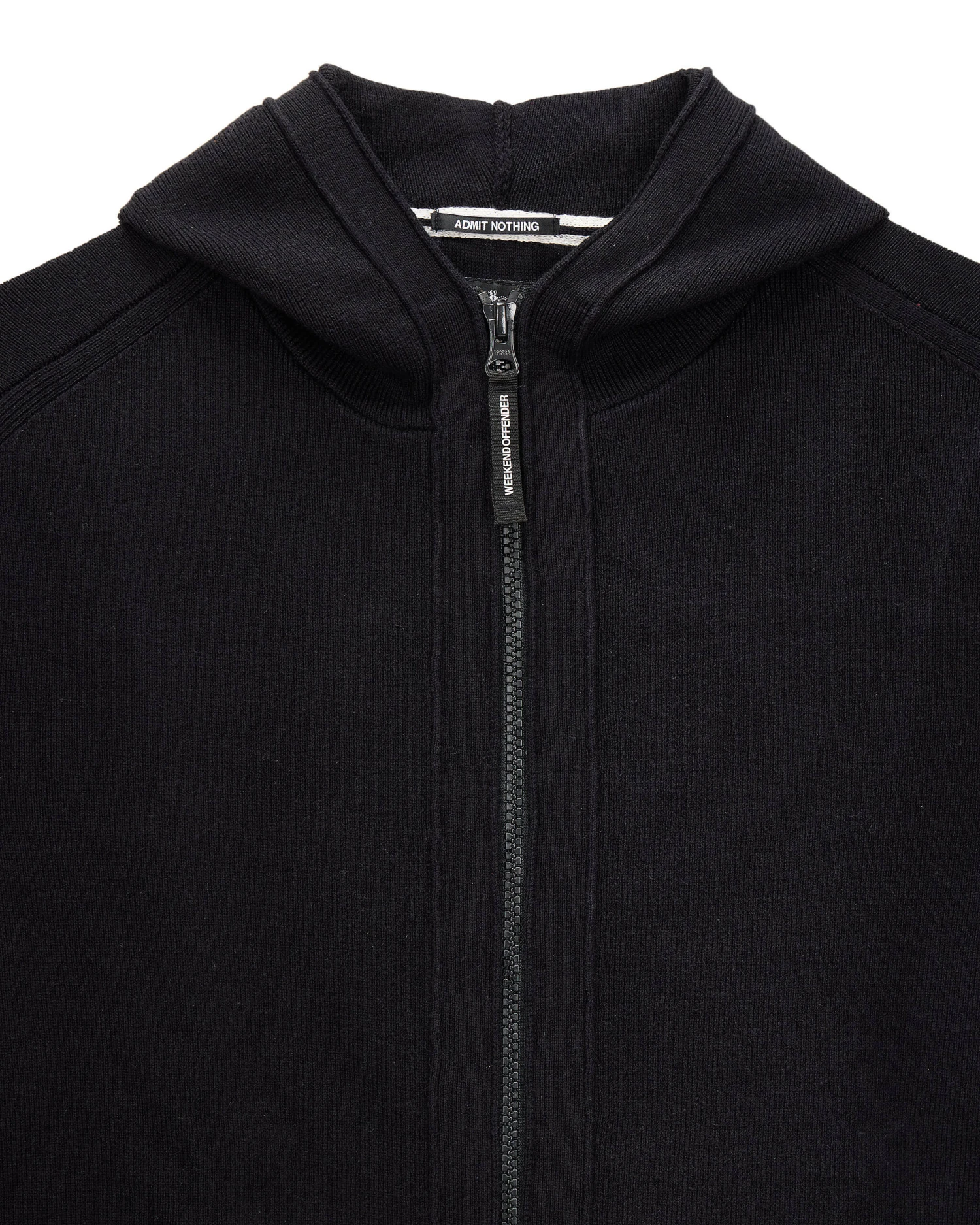 Weekend Offender Enzo Knitted Zip Hooded Sweater Black - Image 5