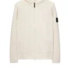 Weekend Offender Enzo Knitted Zip Hooded Sweater Winter White