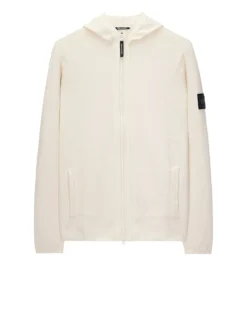 Weekend Offender Enzo Knitted Zip Hooded Sweater Winter White