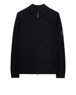 Weekend Offender Dexter Knitted Zip Sweater Black