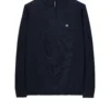 Weekend Offender Pierre Knitted Quarter Zip Sweater Navy