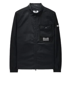 Weekend Offender Latmun Mesh Pocket Over-Shirt Black