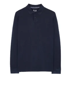 Weekend Offender Austin Long Sleeve Polo Shirt Navy