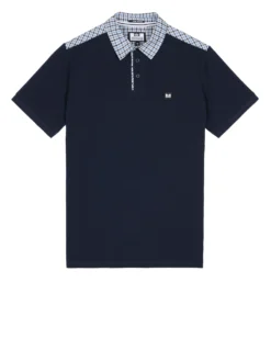Weekend Offender Costa Polo Shirt Navy/Blue House Check