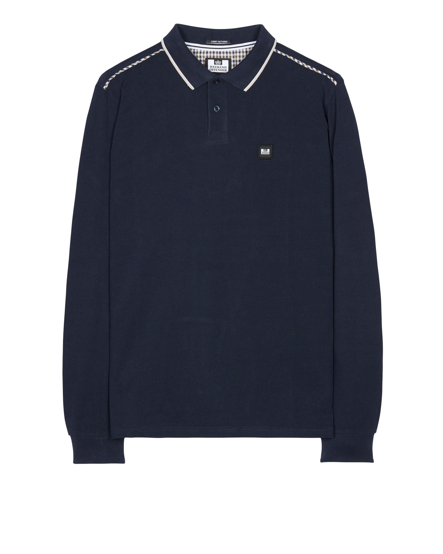 Weekend Offender Carola Long Sleeve Polo Shirt Navy/House Check