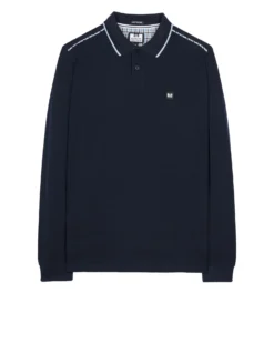 Weekend Offender Carola Long Sleeve Polo Shirt Navy/Blue House Check