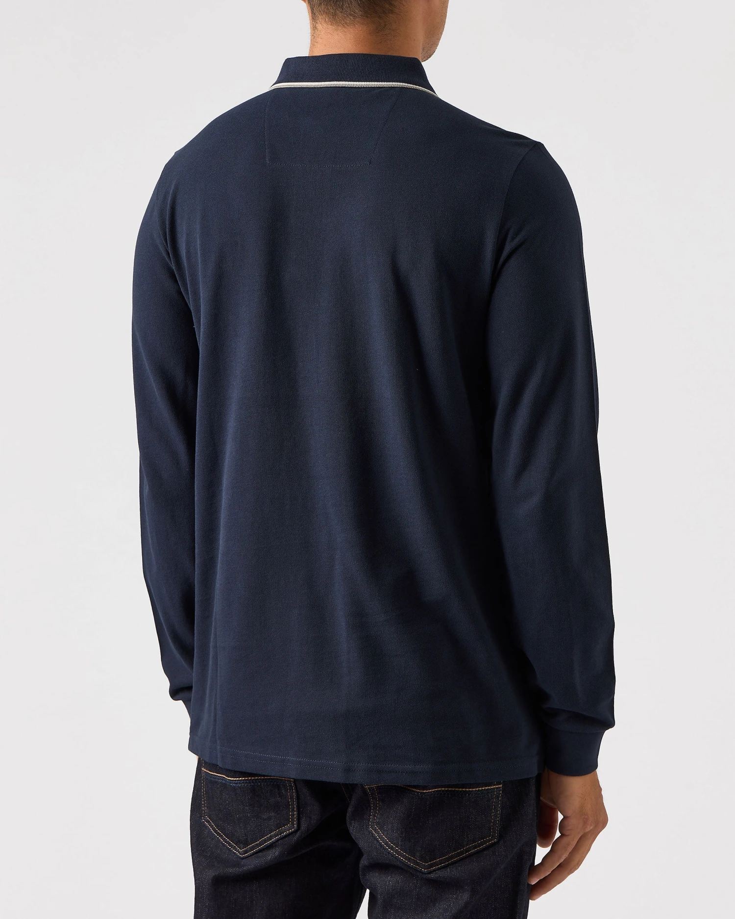 Weekend Offender Carola Long Sleeve Polo Shirt Navy/House Check - Image 4