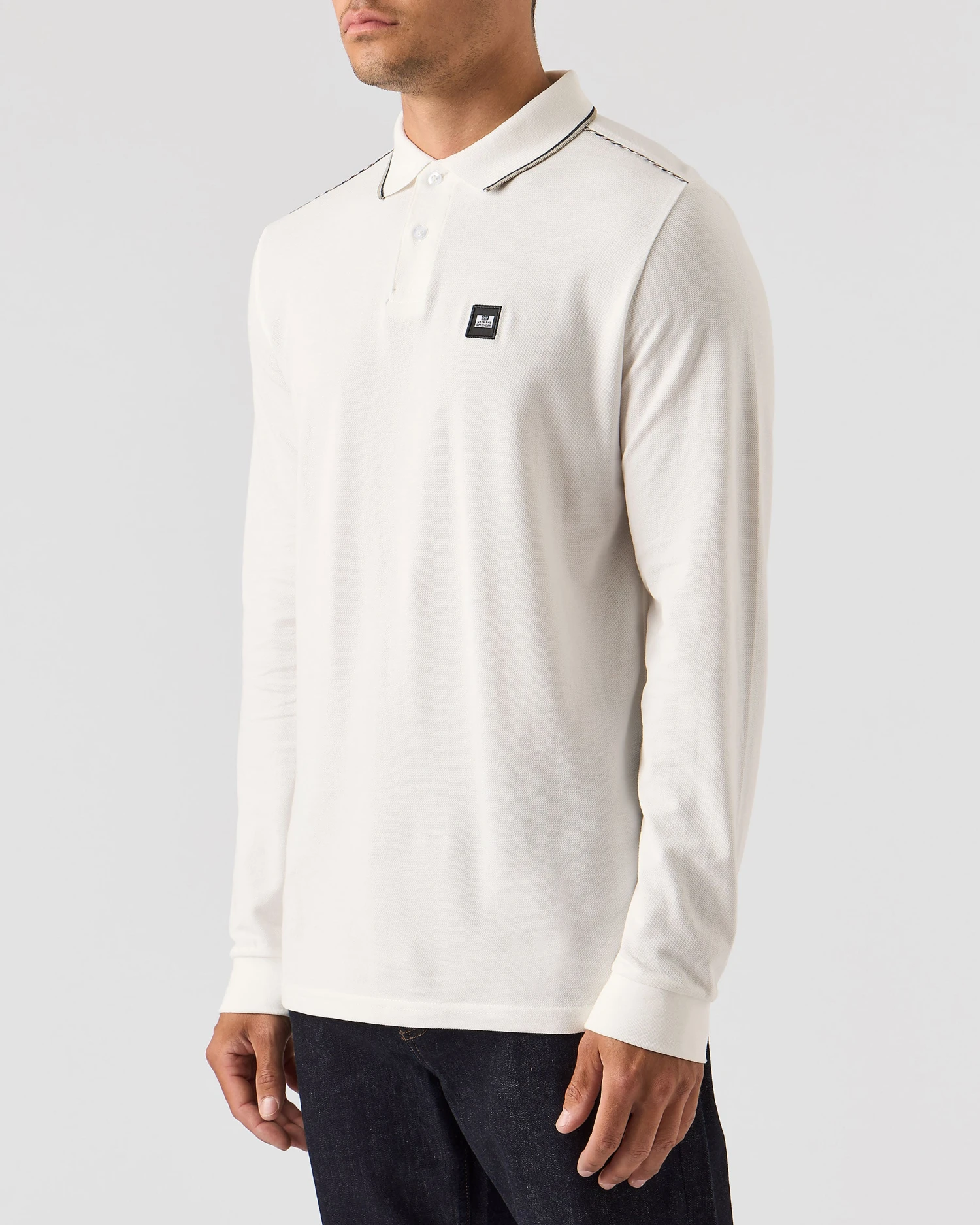 Weekend Offender Carola Long Sleeve Polo Shirt Winter White/House Check - Image 2