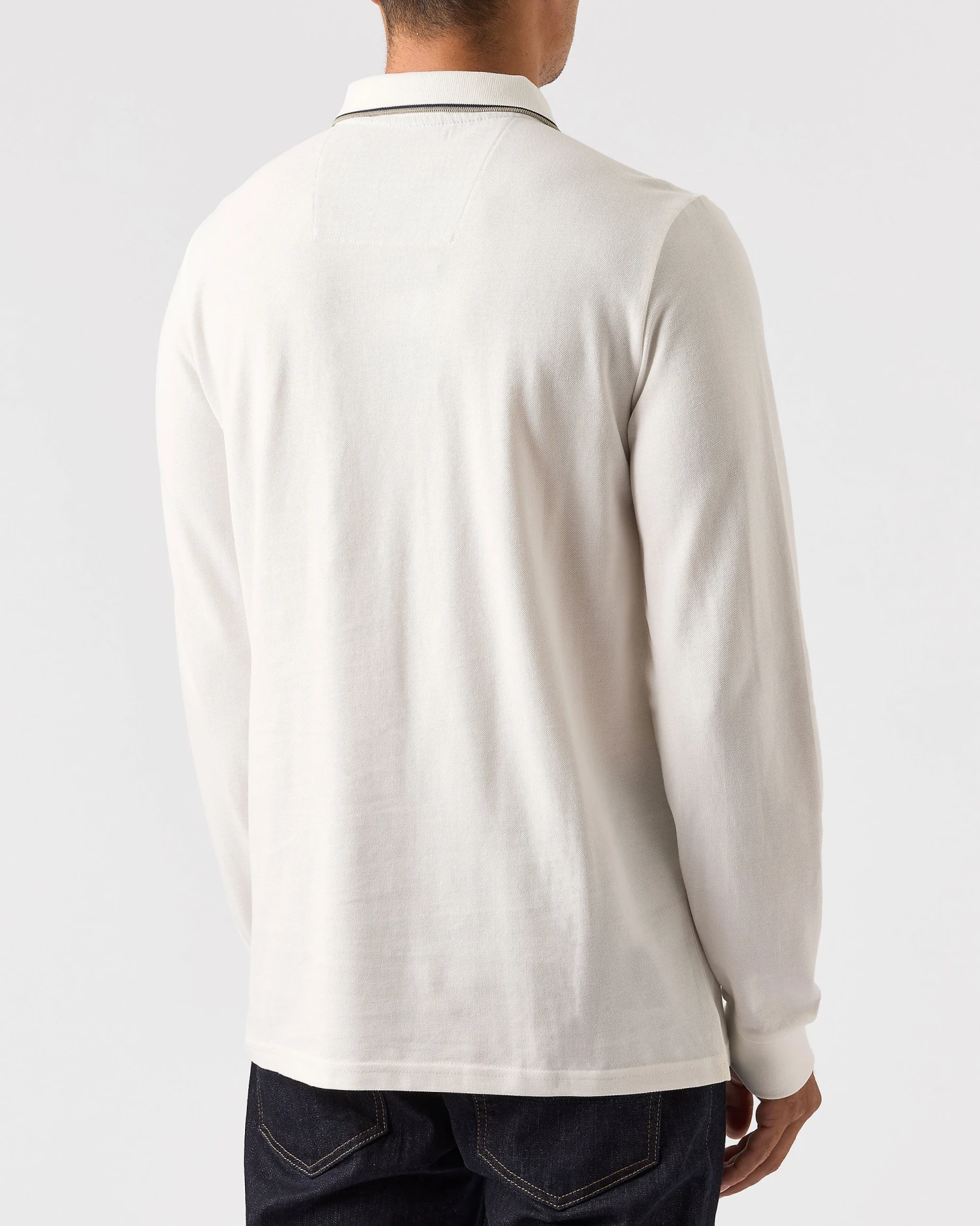 Weekend Offender Carola Long Sleeve Polo Shirt Winter White/House Check - Image 4