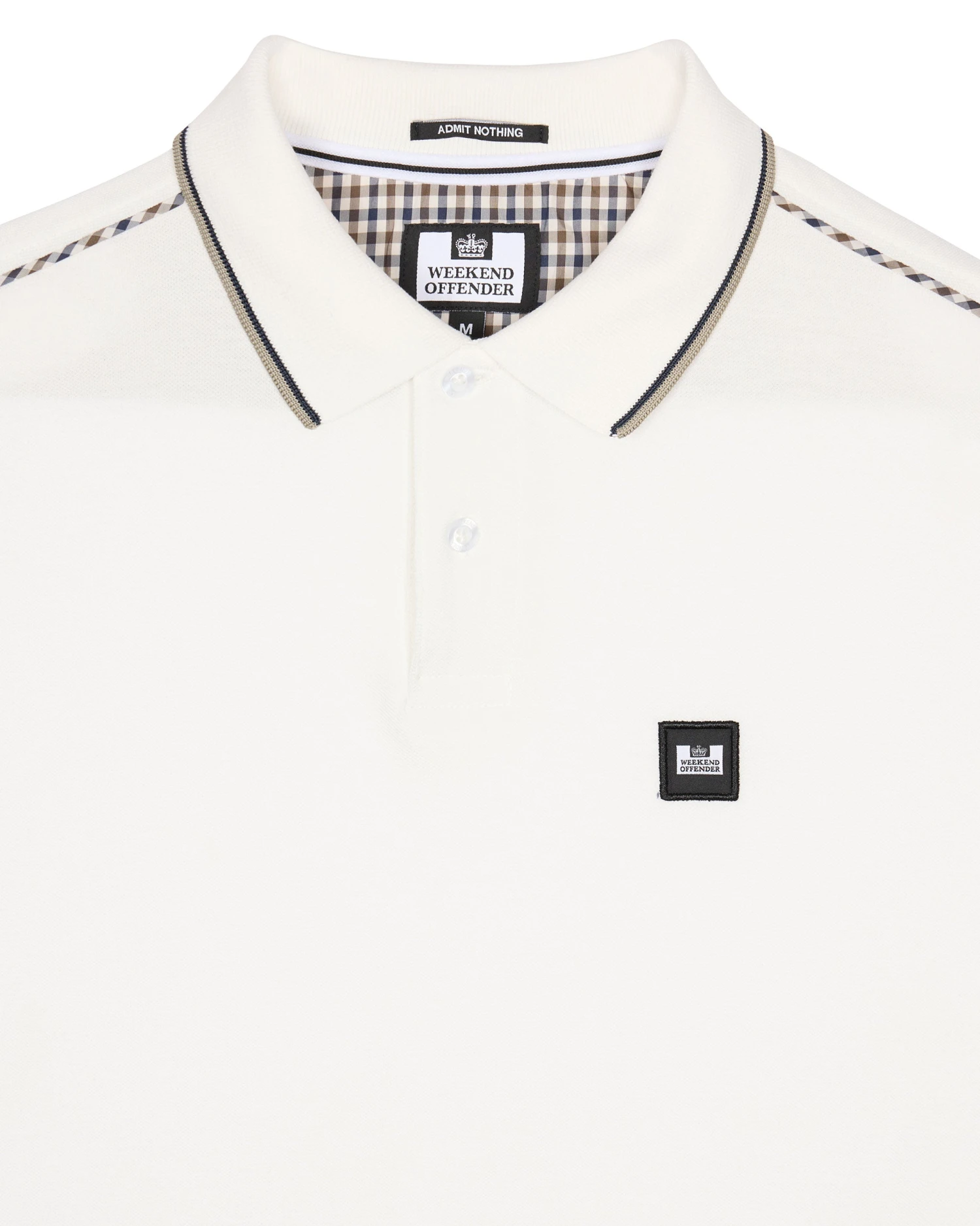Weekend Offender Carola Long Sleeve Polo Shirt Winter White/House Check - Image 5