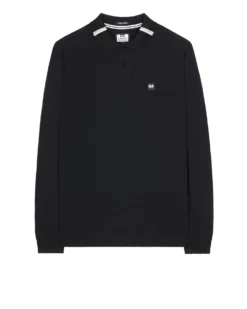 Weekend Offender Boman Long Sleeve Polo Shirt Black