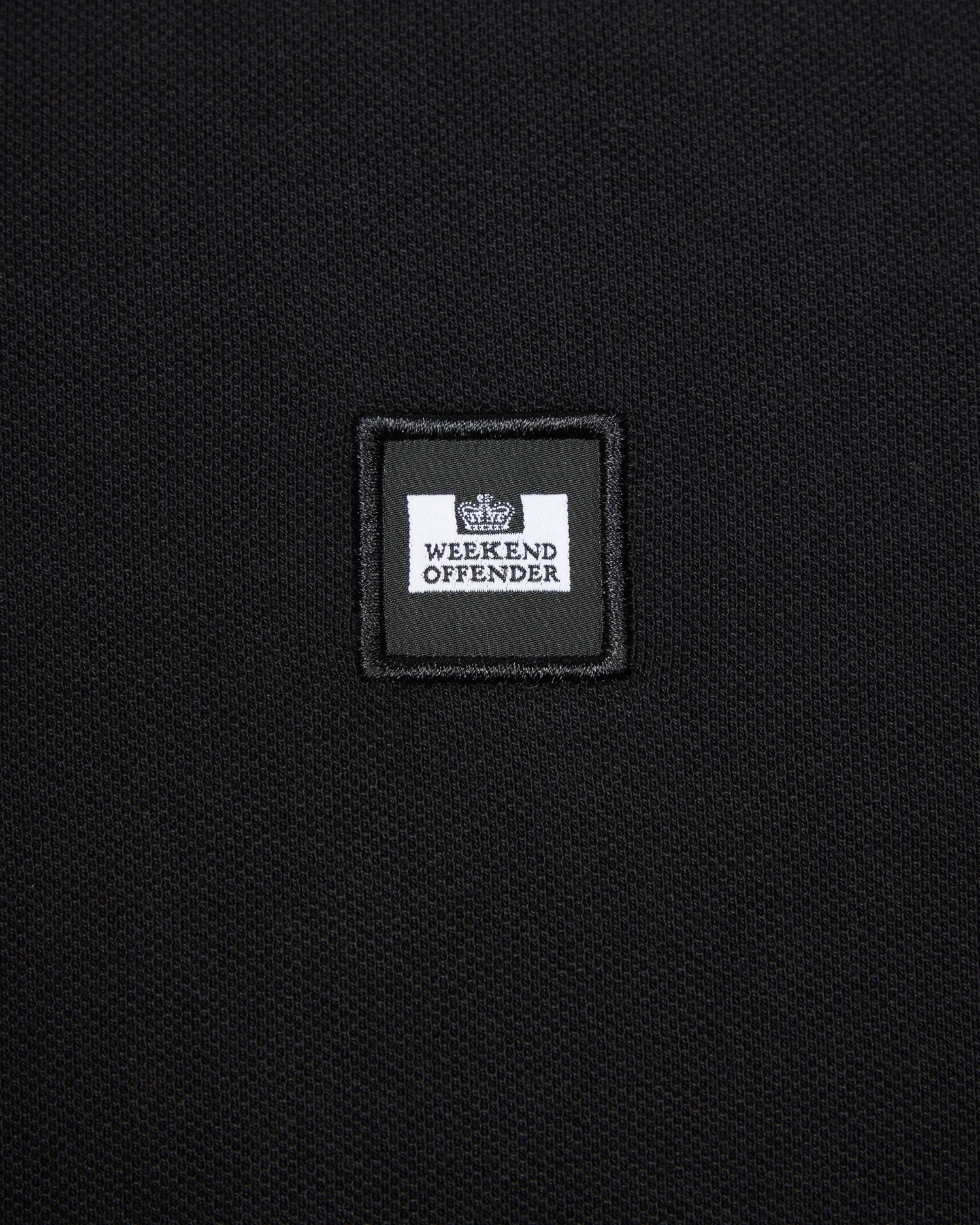 Weekend Offender Boman Long Sleeve Polo Shirt Black - Image 6