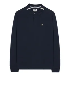 Weekend Offender Boman Long Sleeve Polo Shirt Navy