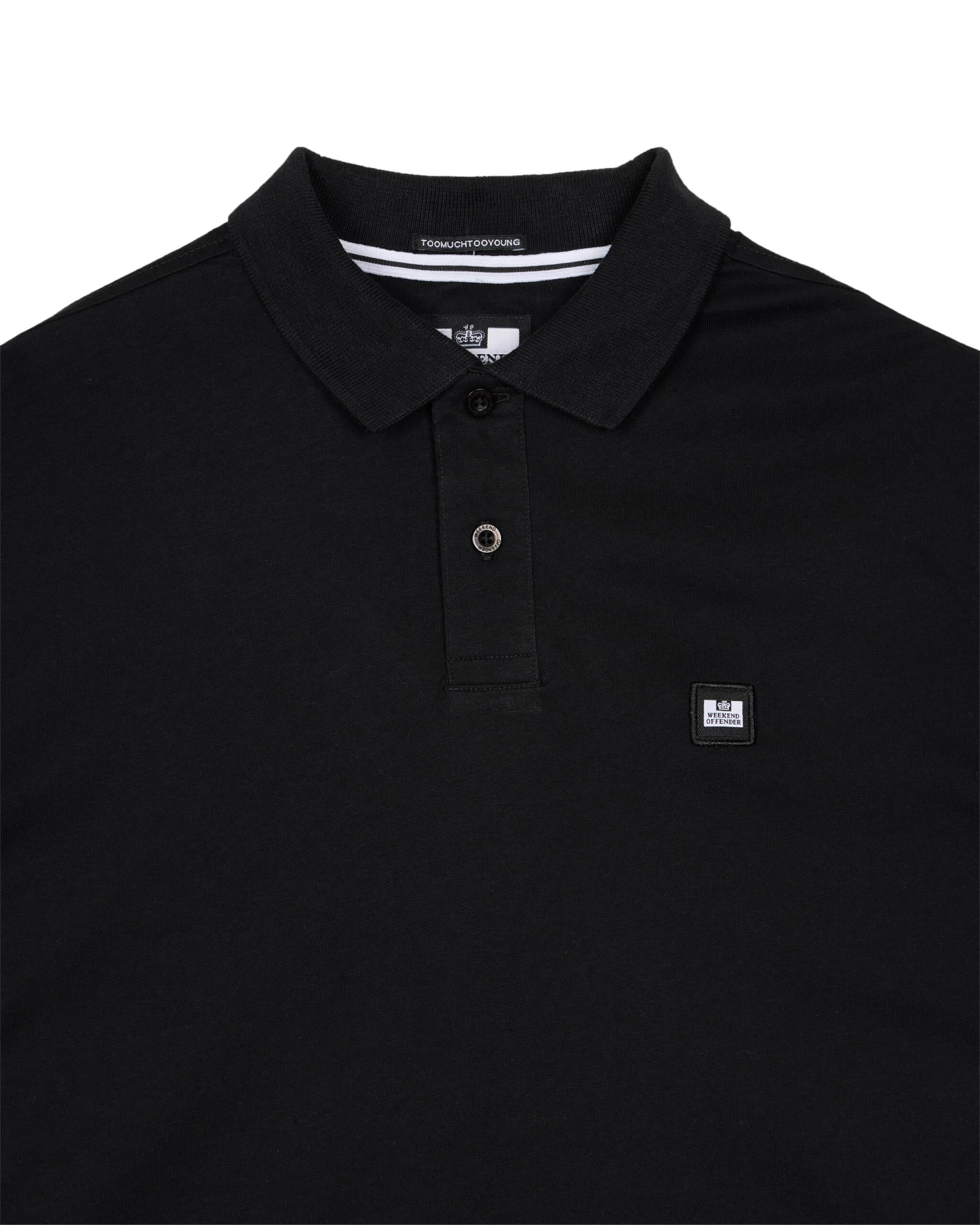 Weekend Offender Monteray Mercerised Polo Shirt Black - Image 5