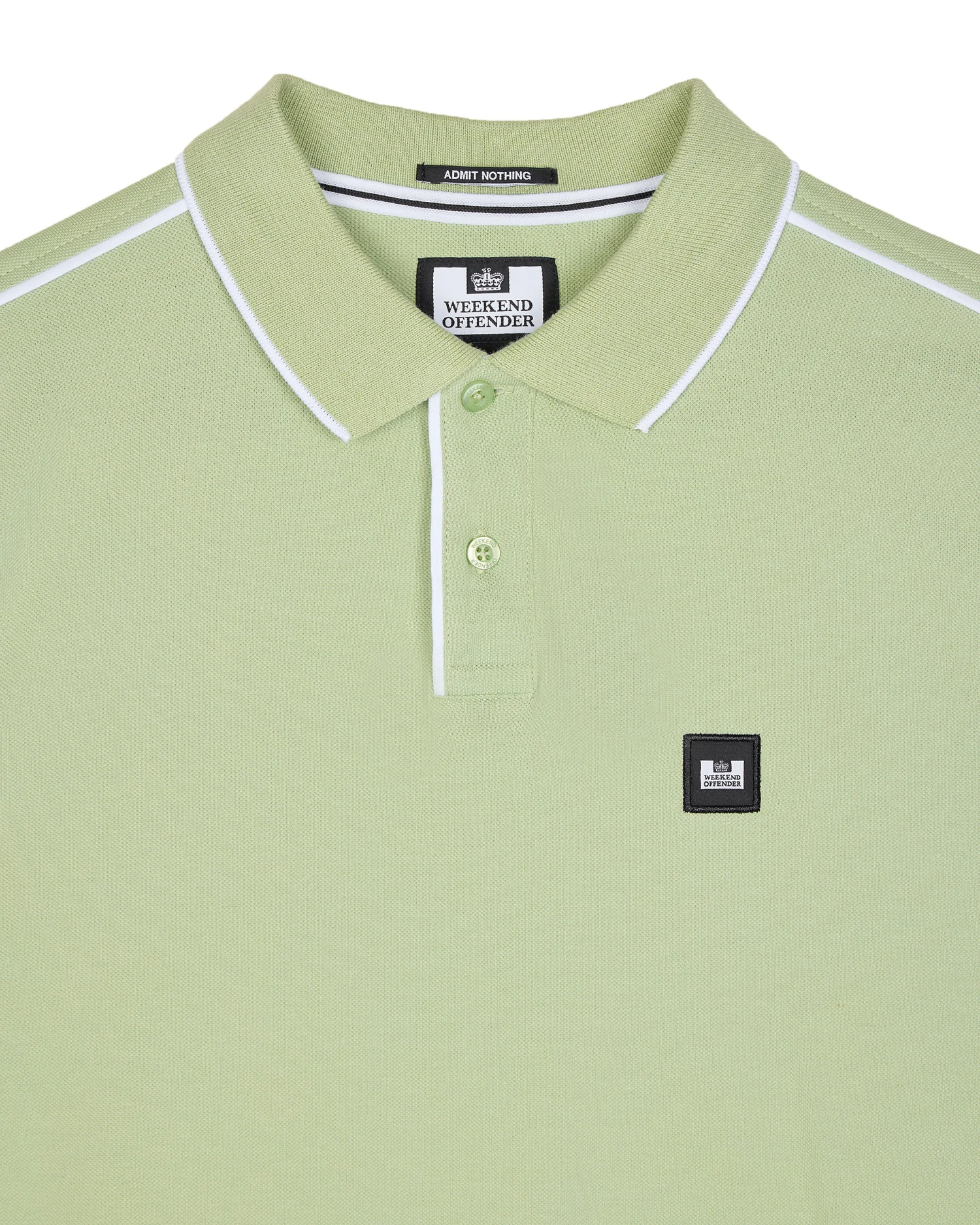 Weekend Offender Astola Polo Shirt Pale Moss Green - Image 6
