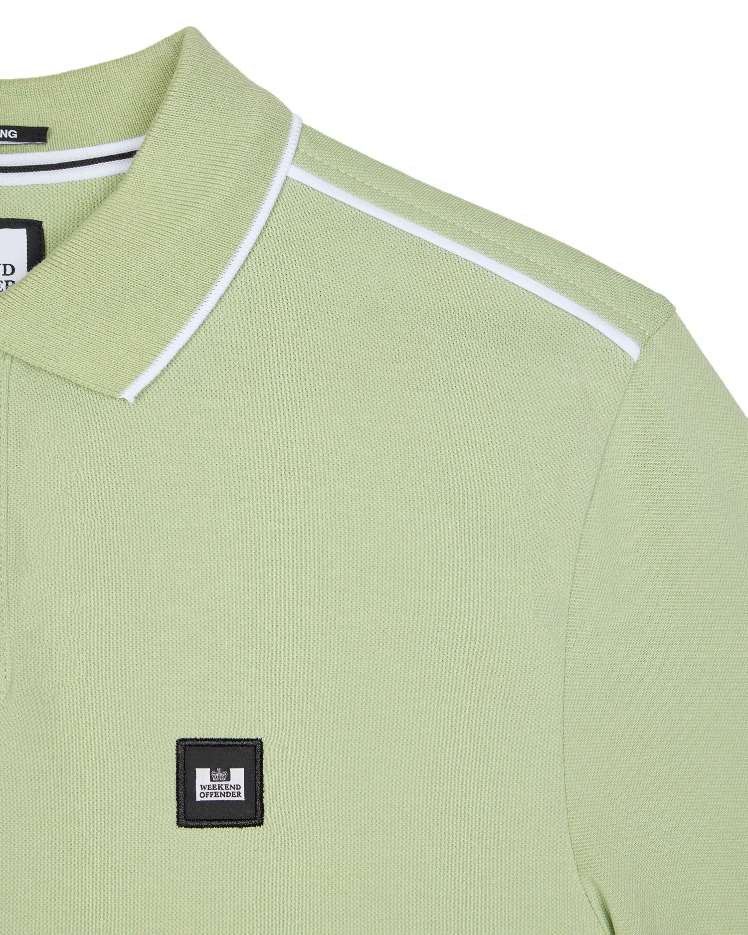 Weekend Offender Astola Polo Shirt Pale Moss Green - Image 7