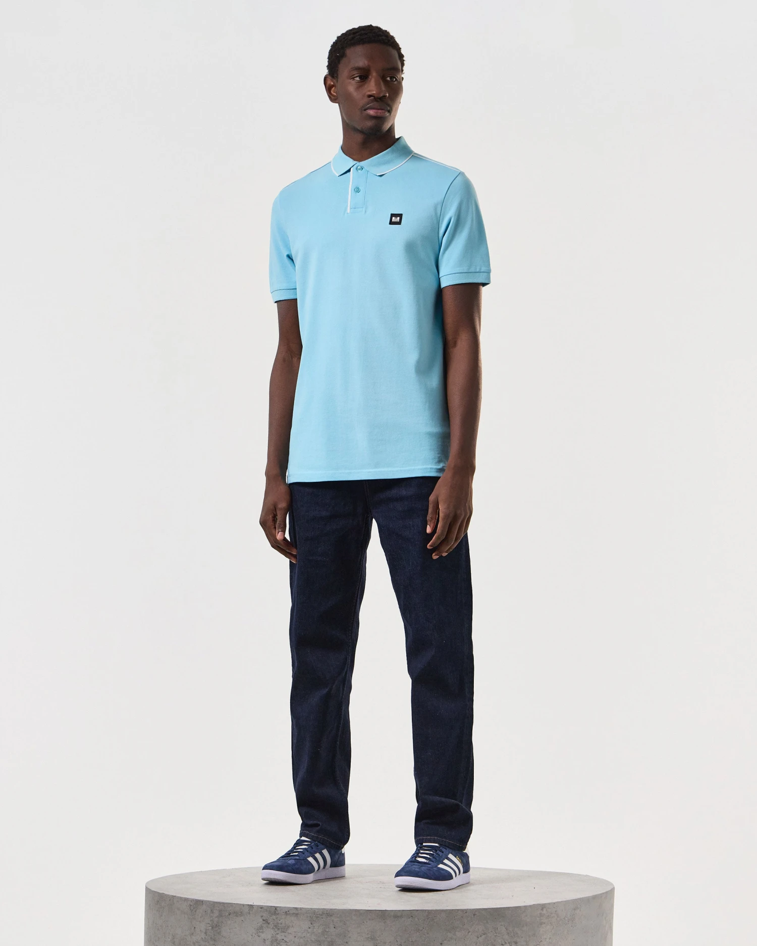 Weekend Offender Astola Polo Shirt Saltwater Blue - Image 2