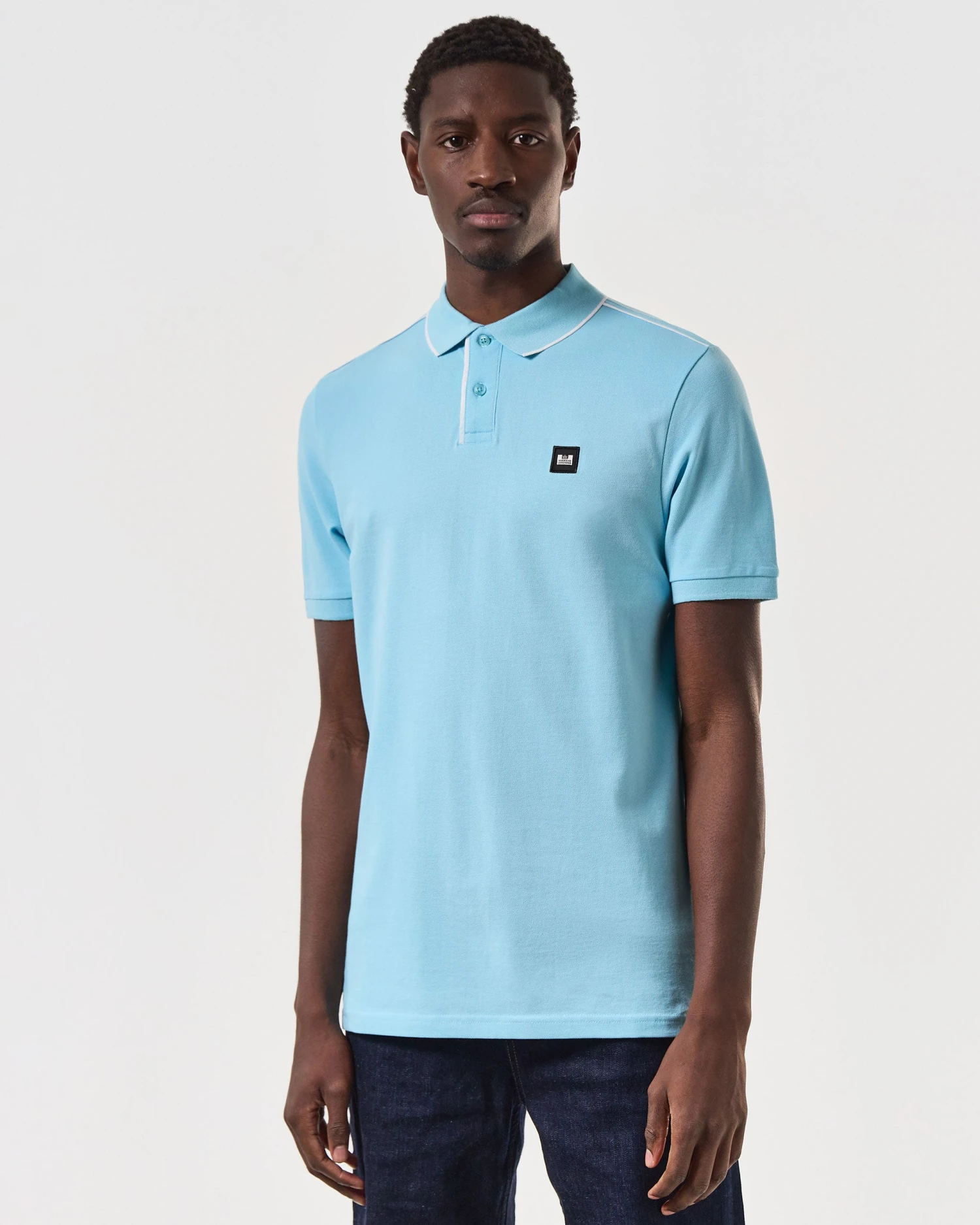 Weekend Offender Astola Polo Shirt Saltwater Blue - Image 3
