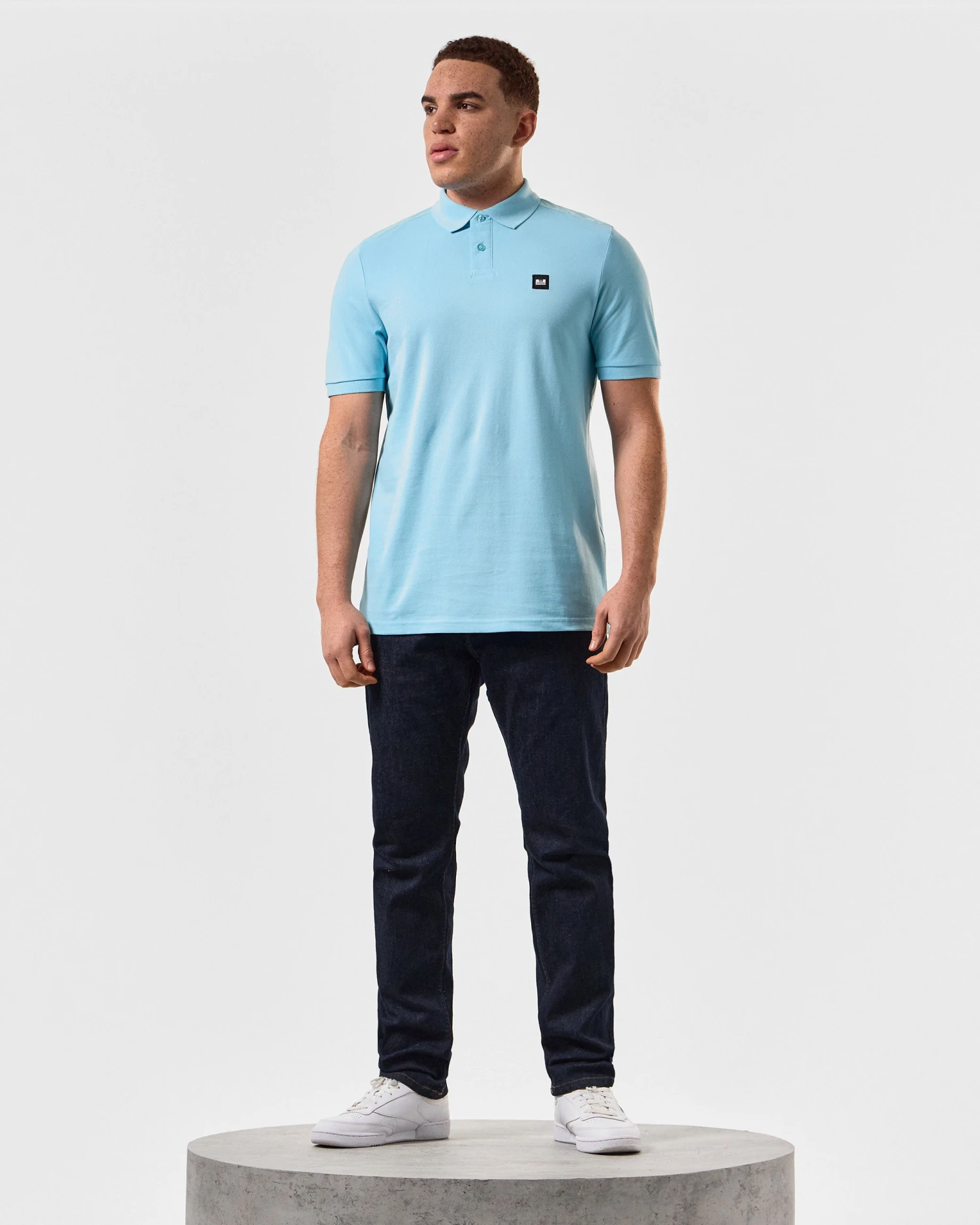 Weekend Offender Brant Polo Shirt Saltwater Blue - Image 2