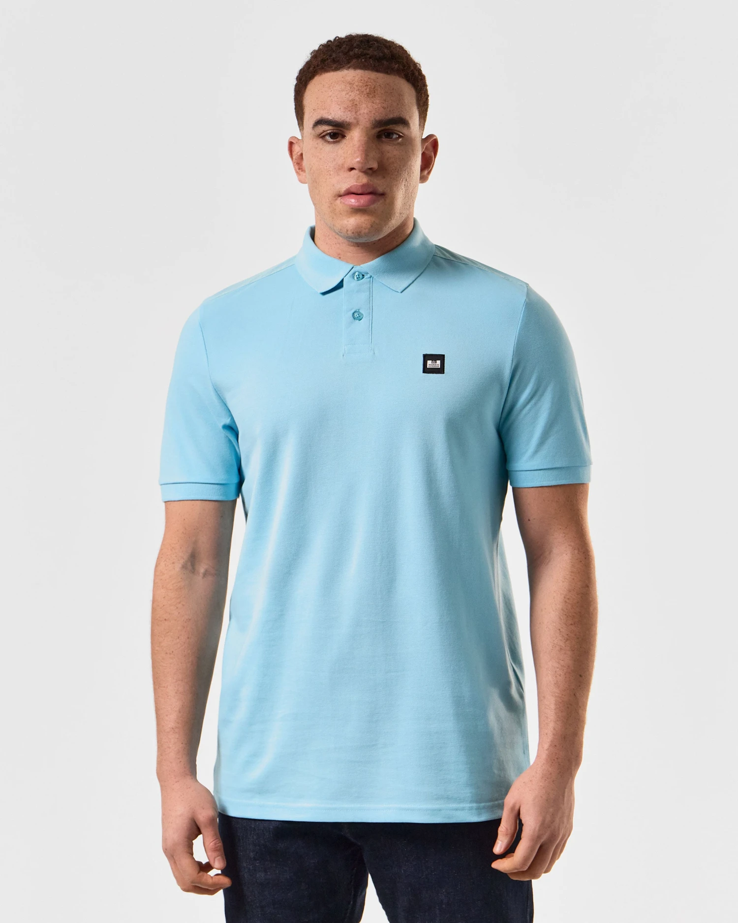 Weekend Offender Brant Polo Shirt Saltwater Blue - Image 3