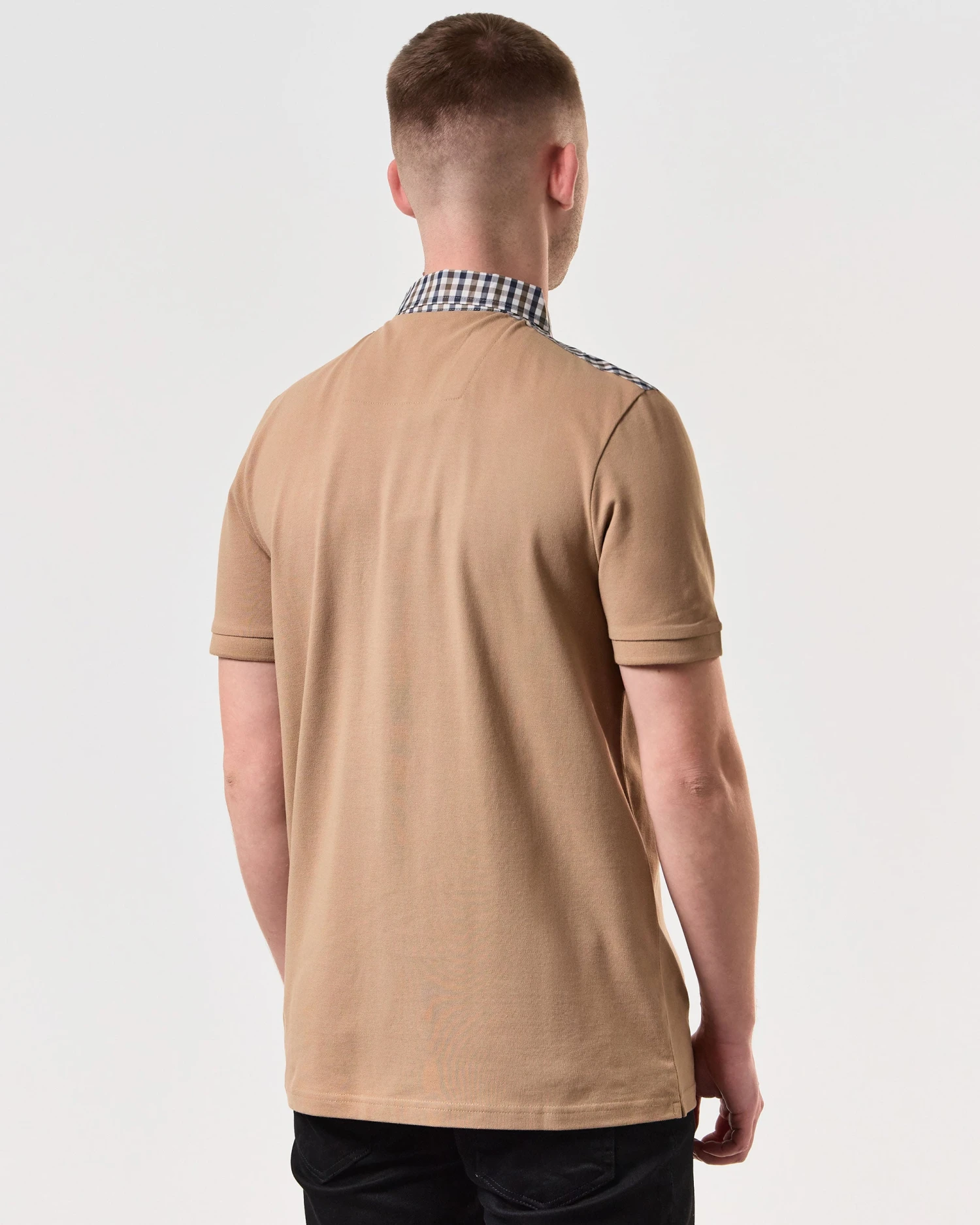 Weekend Offender Costa Polo Shirt Cognac Brown - Image 4