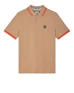 Weekend Offender Levanto Polo Shirt Cognac Brown/Pure Orange
