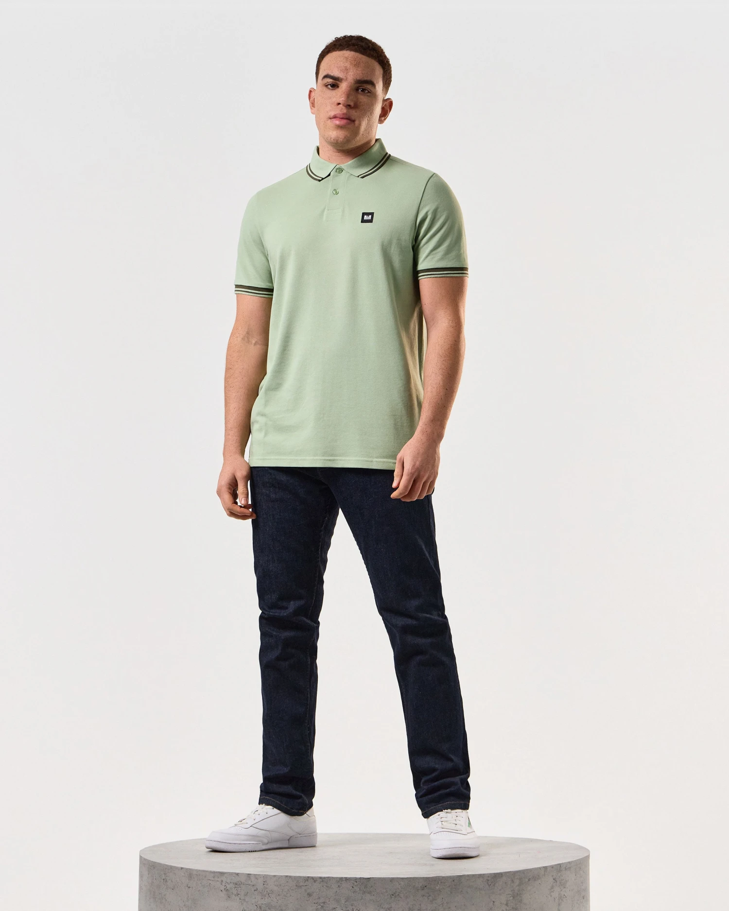 Weekend Offender Levanto Polo Shirt Pale Moss Green/Castle Green - Image 2
