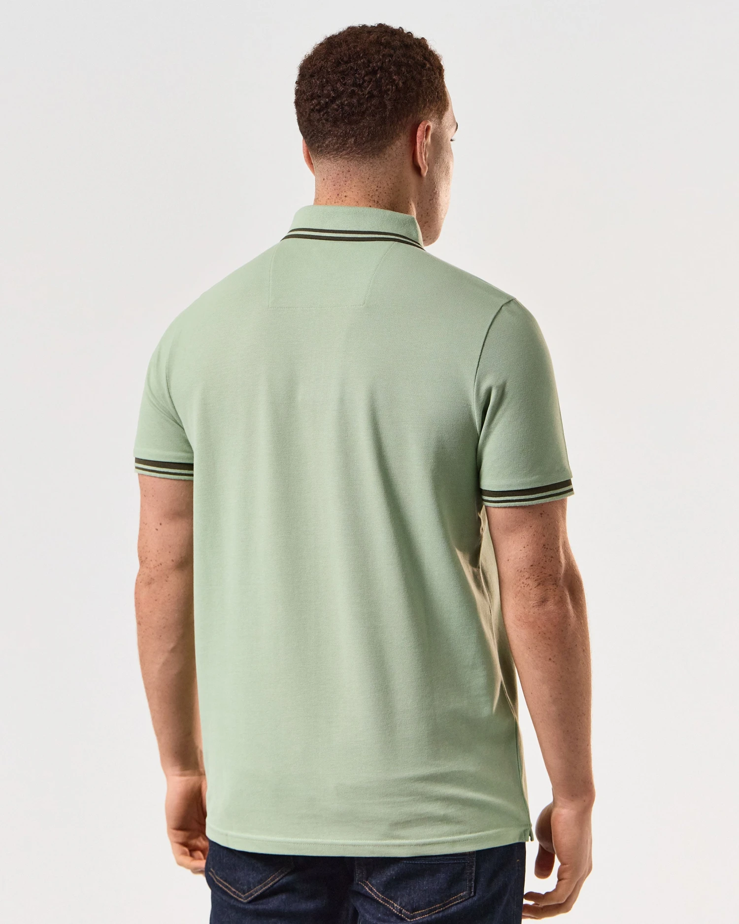 Weekend Offender Levanto Polo Shirt Pale Moss Green/Castle Green - Image 5