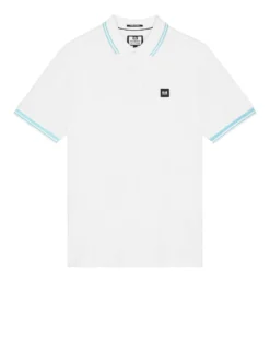 Weekend Offender Levanto Polo Shirt White/Saltwater Blue