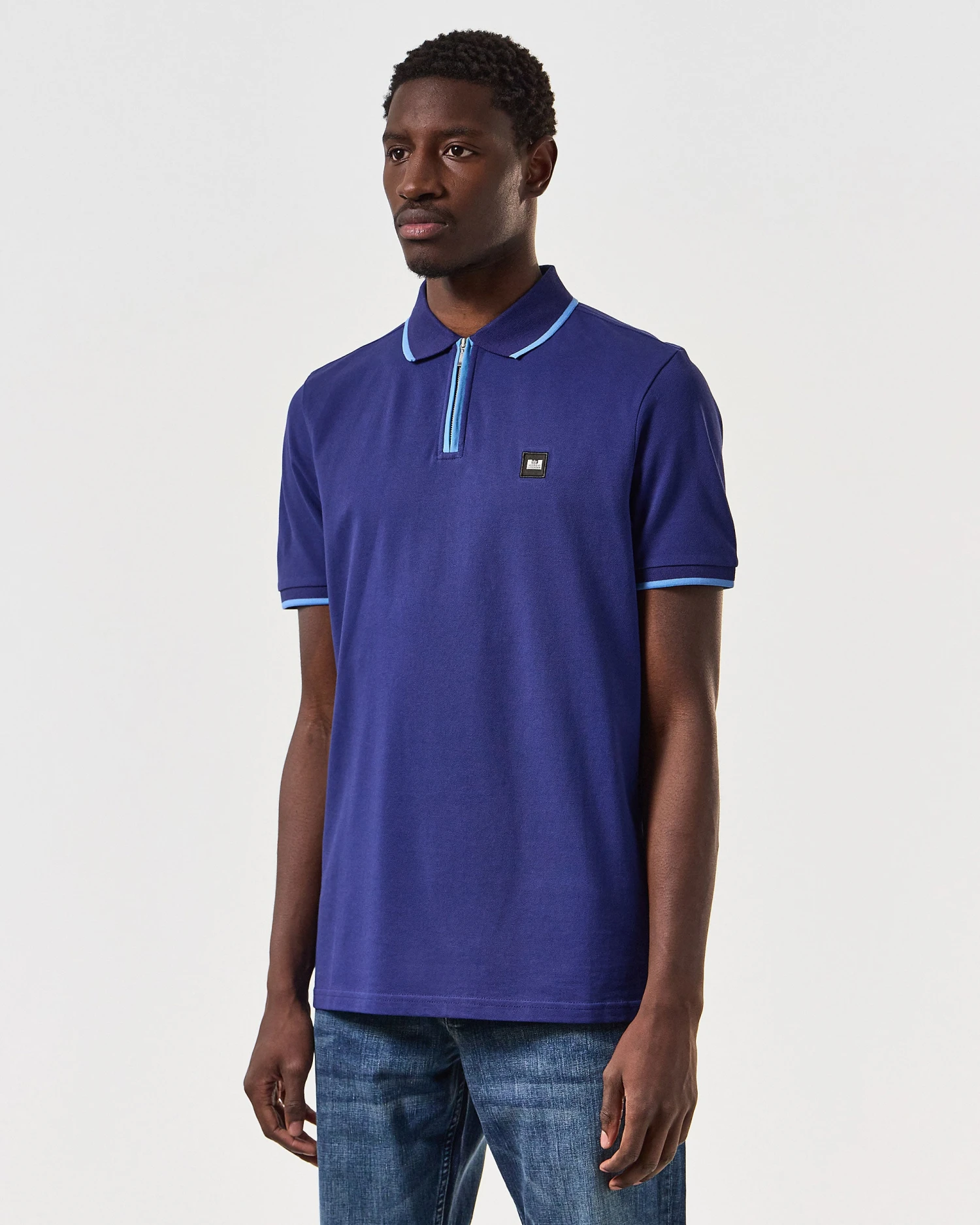 Weekend Offender Shore Polo Shirt Bright Navy - Image 3