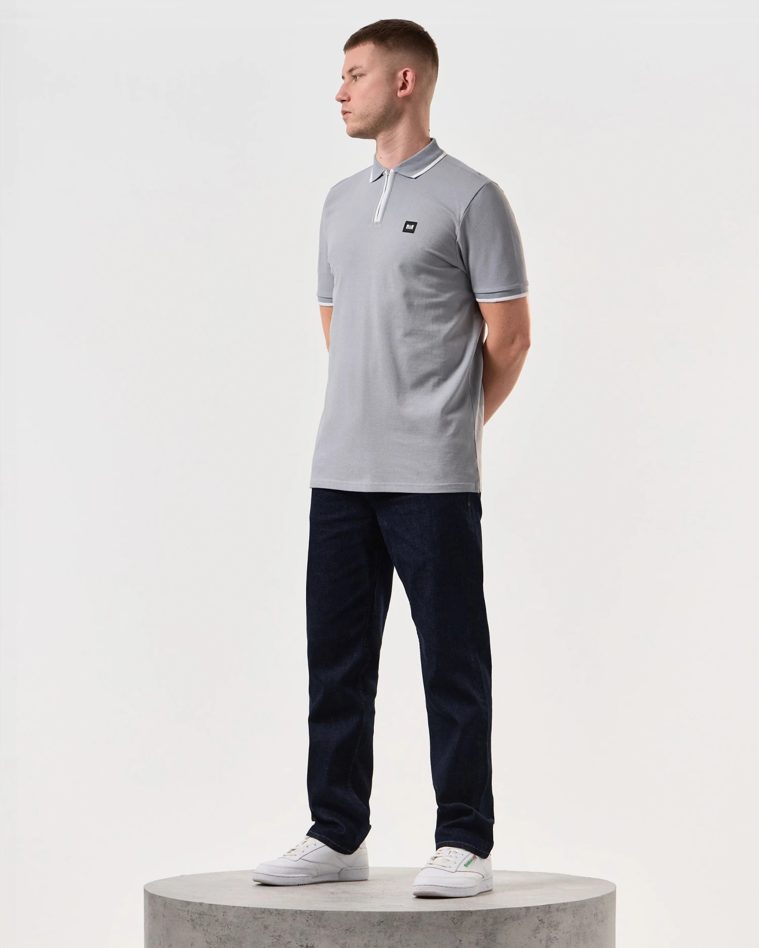 Weekend Offender Shore Polo Shirt Smokey Grey - Image 2