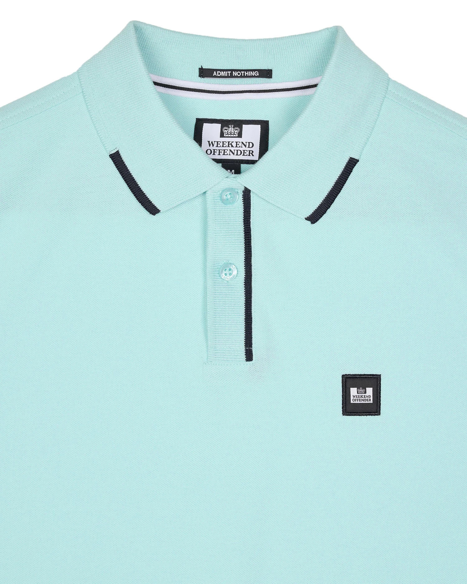 Weekend Offender Rivas Polo Shirt Celeste Green/Navy - Image 6