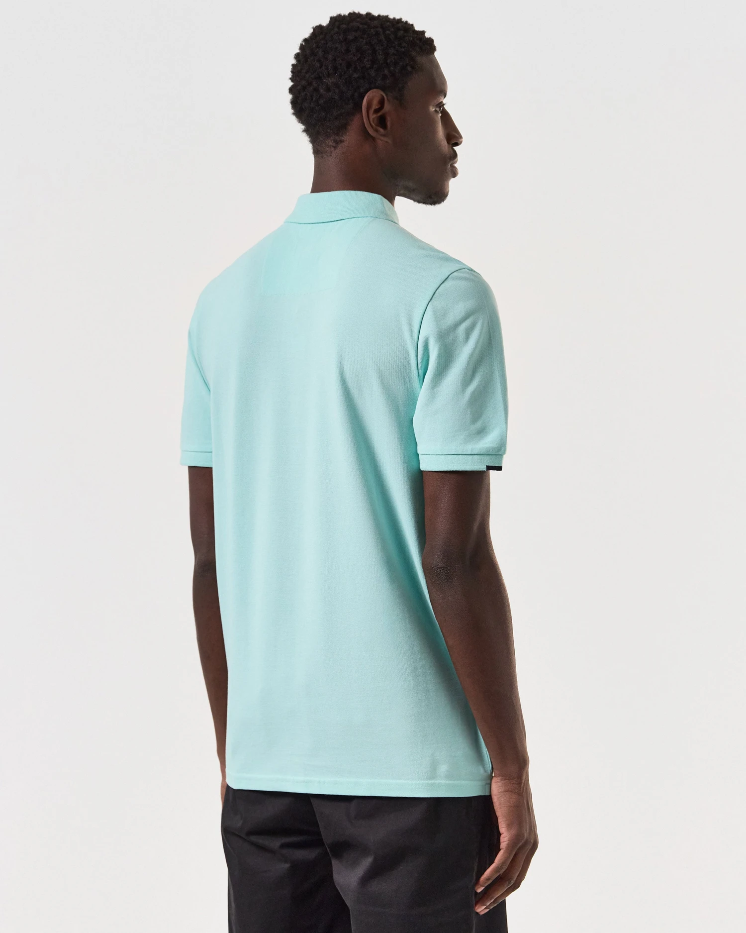Weekend Offender Rivas Polo Shirt Celeste Green/Navy - Image 5