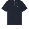 Weekend Offender Rivas Polo Shirt Navy/Cognac Brown
