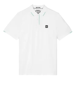 Weekend Offender Rivas Polo Shirt White/Celeste Blue