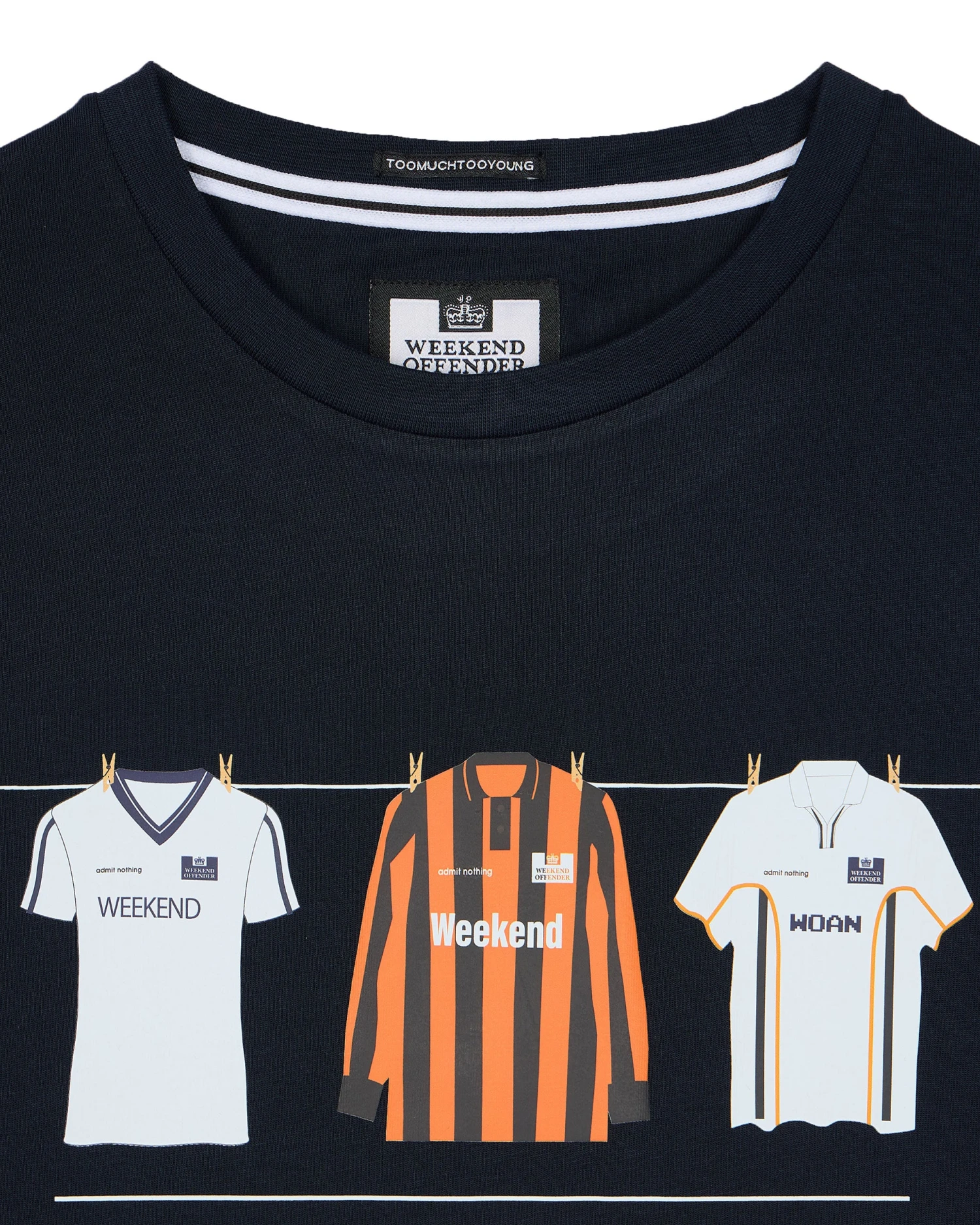 Weekend Offender Luton Shirts T-Shirt Navy - Image 2