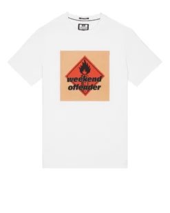 Weekend Offender Blue Lines Graphic T-Shirt White