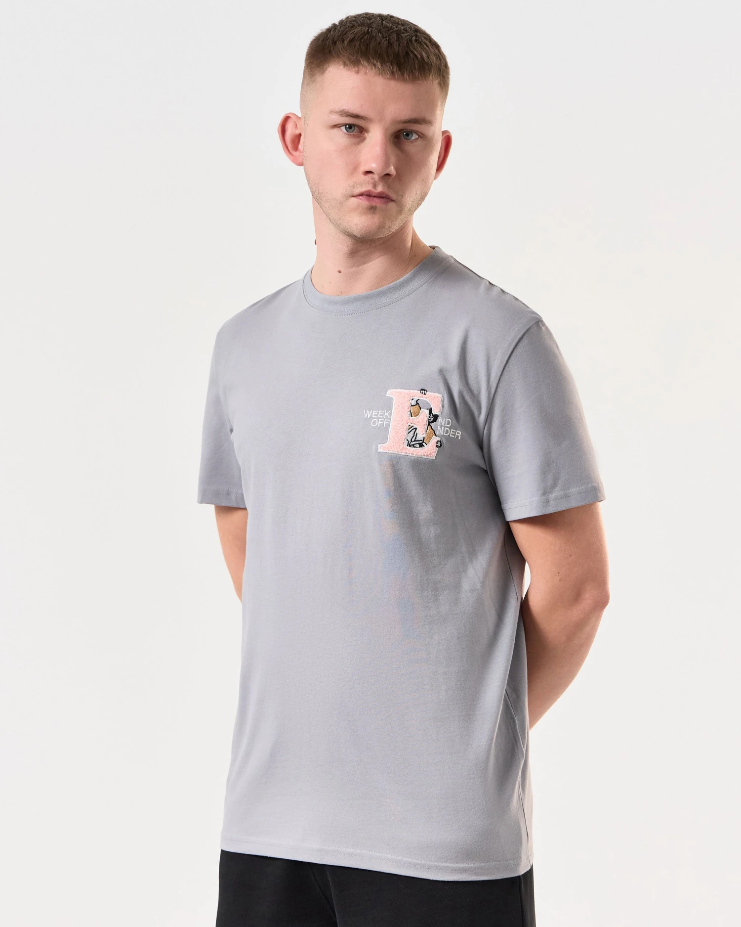 Weekend Offender Ryder Graphic T-Shirt Smokey Grey - Image 3