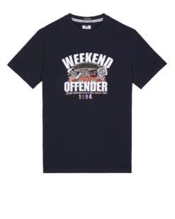 Weekend Offender Pyramid Graphic T-Shirt Navy